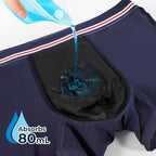 Carer Incontinence Underwear for Men, Washable 80ML Reusable Cotton Waterproof Leak Proof Boxer Briefs with Front Absorbency for Light Bladder Leakage 5 Pack (2 Black/2 Gray/Blue, X-Large)
