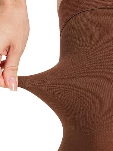 TOFLY Medical Thigh High Compression Socks Footless for Women & Men, Opaque Support Hose, 15-20mmHg Graduated Compression Stockings with Silicone Band for Varicose Veins, Edema, DVT, 1 Pair Brown M