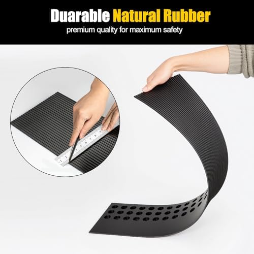 1.6 Rise Ordorless Threshold Ramp Doorway Curb Ramp, 3000LBS Capacity Mobility Door Ramps for Home Steps, Anti-Slip Wheel Chair Ramp for Bike, Scooter, Bathroom，Sweeper（1.6'RISE）