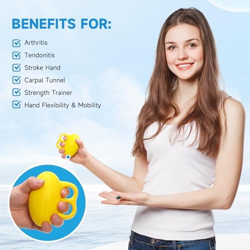 Fanwer Finger Exerciser Hand Squeeze Ball, Hand Grip Strength Trainer Build Hand, Finger and Wrist Strength, Finger Extension Exerciser for Rehab, Arthritis, Carpal Tunnel