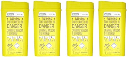 Sharpsafe Disposable Sharps Bin 0.2 Litre - Pack of 4 (Packaging May Vary)