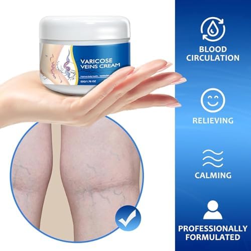 Varicose Veins Cream for Legs | Soothing, Fast-Absorbing Relief for Varicose and Spider Veins | Improves Skin Appearance and Supports Circulation | Natural, Non-Sticky Formula - 2 Pack