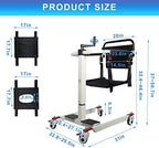 Patient Lift Transfer Chair Lift for Home Wheelchair,Portable Car Lift Bedside Commode Chair Steel Lift Aid, Adjustable Height Bathroom Wheelchair for Caregivers Elderly Living (Without Bedpan)