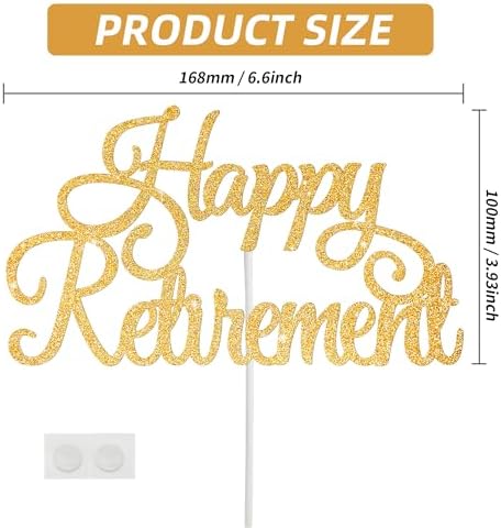 BEISHIDA Happy Retirement Cake Topper Gold Glitter Cake Decoration Retirement Cake Decoration I am Retired Cake Decorations No Work Zone For Men Women Retirement Party Supplies Photo Booth Props
