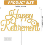 BEISHIDA Happy Retirement Cake Topper Gold Glitter Cake Decoration Retirement Cake Decoration I am Retired Cake Decorations No Work Zone For Men Women Retirement Party Supplies Photo Booth Props