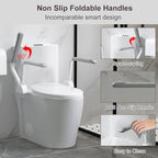 Toilet Safety Rails for Seniors,Height Adjustable Seat Handles, Space Saving, Sturdy Grab Support Rails, Suitable for Elderly, Disabled, Pregnant Women with Bars Arms Toilet Safety Frame