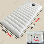 High Density Foam Massage Table Topper with Face Hole - Non-Slip Lash Bed Mattress Pad, Thick Spa Cushion with Elastic Bands for Estheticians(White,71x24x2in)