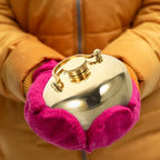 Kisangel Copper Hot Water Bottle Hand Warmer Small 13cm Thick 1.1mm Refillable Thermal Stove for Women Winter Outdoor Use Random Color