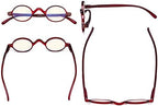 Eyekepper Blue Light Filter Glasses - Computer Reading Glasses - Small Round Blocking Readers Reading with Spring Hinges - Red +2.50
