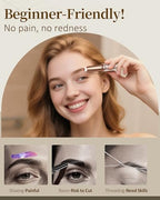 Eyebrow Trimmer for Women, Eyebrow Razor: Rechargeable Eyebrow Hair Remover with 2 Replacement Heads & LED Light, Electric Painless Eye Brow Shaver Facial Hair Removal Device for Eyebrows/Lips/Face