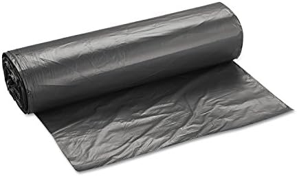 Inteplast Group High-Density Interleaved Commercial Can Liners, 45 gal, 22 microns, 40" x 48", Black, 25 Bags/Roll, 6 Rolls/Carton