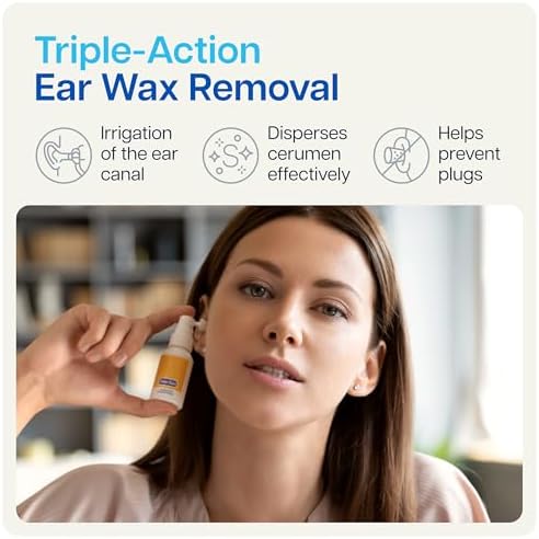 NAVEH PHARMA® CleanEars | Fast-Acting Ear Wax Removal Spray | Breaks Down & Dissolves Earwax in Just 1 Treatment | Clinically Proven to Be 300% More Effective W/Mineral Oil | Gentle & Safe | 1 Fl Oz