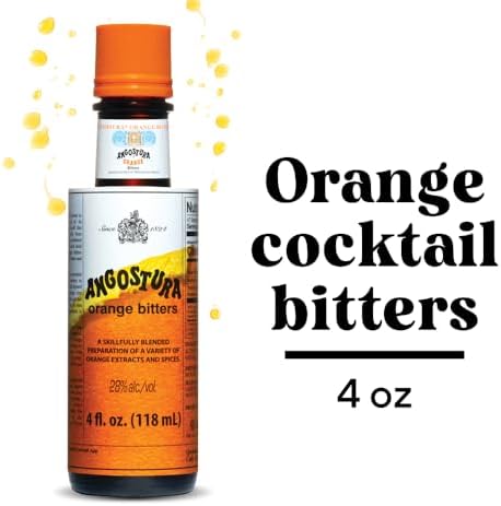 ANGOSTURA Orange Bitters, Cocktail Bitters for Professional and Home Mixologists, Kosher Certified, No Sodium, 4 FL oz