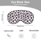 Leopard Eye Mask Sleeping Mask Pink Black Leopard Print Animal Sleep Masks Silky Soft Eye Cover for Women Men Shading Blindfold for Air Travel Sleeping