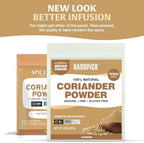 HANDPICK Coriander Powder (14oz) 100% Natural Ground Coriander | Premium Quality and High Value | Non-GMO, Gluten Free, Sourced from India | No Adulterations | Packed in Resealable Ziplock Pouch