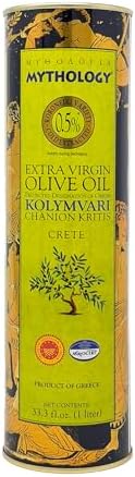 Mythology Greek Olive Oil From Greece, Cold Pressed Extra Virgin Olive Oil, Certified PDO Kolymvari Chania Crete, 1 Liter