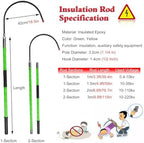 High Voltage Insulated Hook - 3 5 6 10 Ft Electrical Pole for Electricians - for 10-220 kV(3.3ftx2 pc)