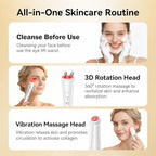 2-in-1 Facial & Eye Massager with Red Light, Rotation & Vibration for Puffiness, Firming & Smoothing – Facial & Eye Sculpting Tool for Fine Lines, Wrinkles & Eye Contours