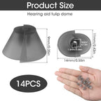 14 Pack Tulip Hearing Aid Domes Universal Replacement, Fit Standard Receiver BTE RIC, Comfortable and Soft for Open Air