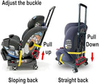 Car Seat Dolly for Airport - CarSeat Roller Cart Wheels for Airplane - Car Seat Travel Cart Carrier with Straps Foldable Luggage Trolley Folding Hand Truck (Black)