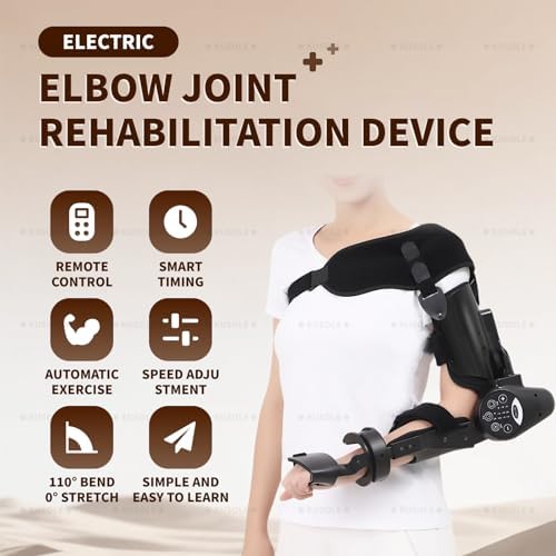 Electric Elbow and Wrist Joint Rehabilitation Device, Elbow Joint Rehabilitation Trainer, hinged Elbow Support arm Exerciser, with Remote Control and Smart Timer. Right