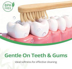 GENKENT Bamboo Toothbrushes 12 Pack Natural Toothbrushes BPA Free Soft Bristles Toothbrush Eco Friendly Charcoal Toothbrush for Travel