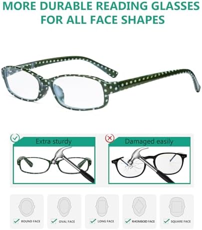 Eyekepper 12 Pack Reading Glasses Small Polka Dots Readers for Women +2.25