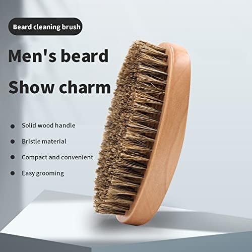 1Pcs Beard Brush Beard Straightener Brush with Premium Wood Handle Brush Beard Cleaning Tool Gift for Men