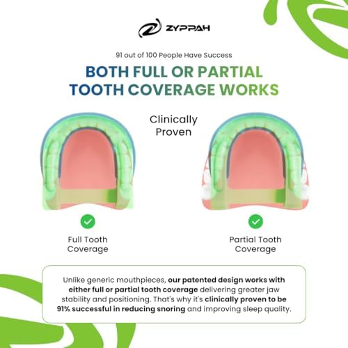ZYPPAH Z-91 Anti-Snoring Mouth Guard – Clinically Proven 91% Effective Snore Stopper with Patented Tongue Stabilization Strap – Custom Fit