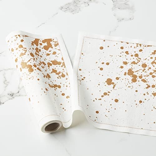 Linen Printed Luncheon Napkin - 8.0 x 8.0 in - 12 units per roll - Golden Splash