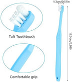 2 Pieces Tuft Toothbrush Small Head End Tapered Interdental Interspace Nursing Soft Tiny Toothbrush Orthodontic Periodontal Dental Products(Blue + Green)
