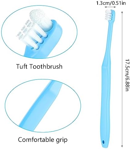 2 Pieces Tuft Toothbrush Small Head End Tapered Interdental Interspace Nursing Soft Tiny Toothbrush Orthodontic Periodontal Dental Products(Blue + Green)