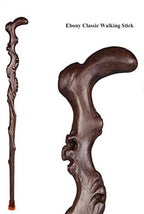 Wood Cane with Supportive Curved Handle, Exquisite Carving Walking Canes, Handmade Carved Sticks, Ebony Crutch Stick Gift for Men and Women