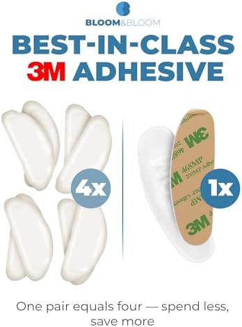Premium Eyeglass Nose Pads 6 Pairs – Clear Silicone Anti-Slip Stick-On Pads for Glasses, Sunglasses – Adhesive – BLOOM & BLOOM