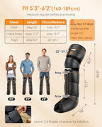 Leg Massager with Heat and Compression - Foot Calf Thigh Massage for Circulation and Pain Relief, Professional Compression Boots with 6 Modes, 9 Intensity, 4 Heat, Gifts for Mom Dad