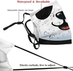 Cute Panda Face Mask with 2 Filters Adjustable Breathable Cloth Masks Balaclavas for Men Women Teenages