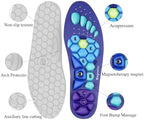 Acupressure Insoles for Men and Women: Magnetic Massage Insoles with Acupoint Therapy, Shock Absorption, Non-Slip, Feet Comfort Support (Blue, S(Men 4-7/Women 5-8))