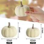 Artgar Pumpkin Decor - White Pumpkin - 10 PCS Mini Pumpkins Harvest Set - Beige Foam Pumpkins for Home Decor DIY, Table, Halloween, Fall, Thanksgiving Decorations