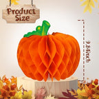 6 Pcs Pumpkin Honeycomb Decorations, Thanksgiving 3D Pumpkin Table Centerpieces, Fall Honeycomb Paper Tissue Balls for Halloween Thanksgiving Party Decor Harvest Festival Supplies