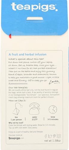 Teapigs Organic Snooze Herbal Tea Made With Whole Herbs and Fruits (1 Pack Of 15 Tea Bags)