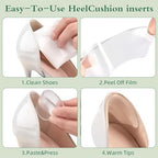 Anti Slip Sandals Gel Protector Strips, 34PCS Silicone High Heel Cushion Inserts Pad, Clear High Cushion Inserts/Sling Backs Foot Support Sticker for Woman, Highing Heel Sandals Gel Protector