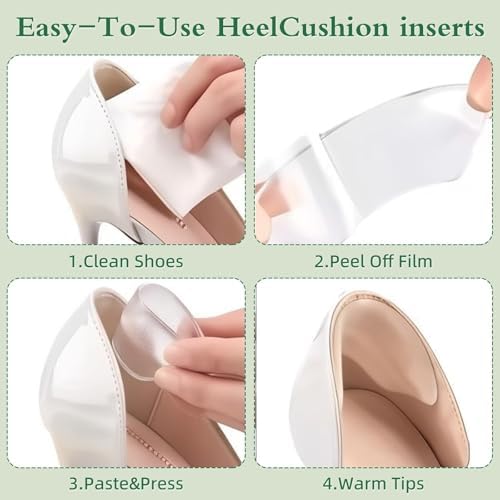 Anti Slip Sandals Gel Protector Strips, 34PCS Silicone High Heel Cushion Inserts Pad, Clear High Cushion Inserts/Sling Backs Foot Support Sticker for Woman, Highing Heel Sandals Gel Protector