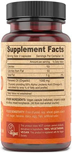 DEVA Organic Vegan Vitamins Flax Seed Oil - Rich in Omega-3, Cold-Pressed & Unrefined - 90 Capsules, 2-Pack