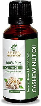 Pure Cashew NUT Oil 100% Natural Undiluted Therapeutic Grade Uncut Cold Pressed Carrier Oils for Skin, Hair and Aromatherapy 500ML