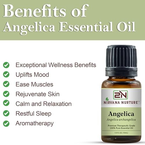 Angelica Essential Oil, 100% Pure Undiluted, Aromatherapy Oil for Diffuser, Hair & Skin Care