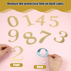 Shiny Acrylic Number Cake Toppers 10 Pcs Big 0-9 Gold Birthday Number Cake Toppers Large Golden Acrylic Happy Anniversary Cakes Topper Sticks Cupcake Topper Party Supplies Set