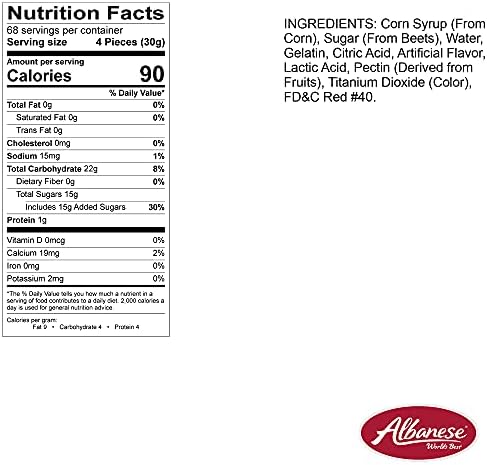 Albanese World's Best Gummi Watermelon Rings | 4.5lbs of Candy | Gluten Free, Fat Free, Soft and Chewy Gummy Rings | Perfect for Parties, Baking with Kids, and On The Go Snacking