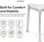 Etac Edge Triangular Shower Stool – Height Adjustable Shower Chair, Non-Slip Surface with Drainage Holes, Compact Bath Chair & Tool-Free Assembly for Stability and Comfort in Small Spaces & Bathroom