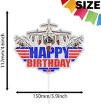 Jet Fighter Cake Topper,Happy Birthday to the pilot. Air Force Club Military Home Party Theme For Boys Man Birthday Decorations Supplies
