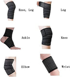 Elastic Calf Compression Bandage Sleeve Wrap for Calf Pain Relief Lower Leg Compression Support Shin Splint Guard Adjustable Plus Size Black Large (Black)